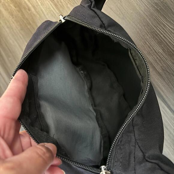 Vintage Jansport Fanny Pack Black Double Zip Up Buckle Pack Black Belt Bag - Picture 7 of 7